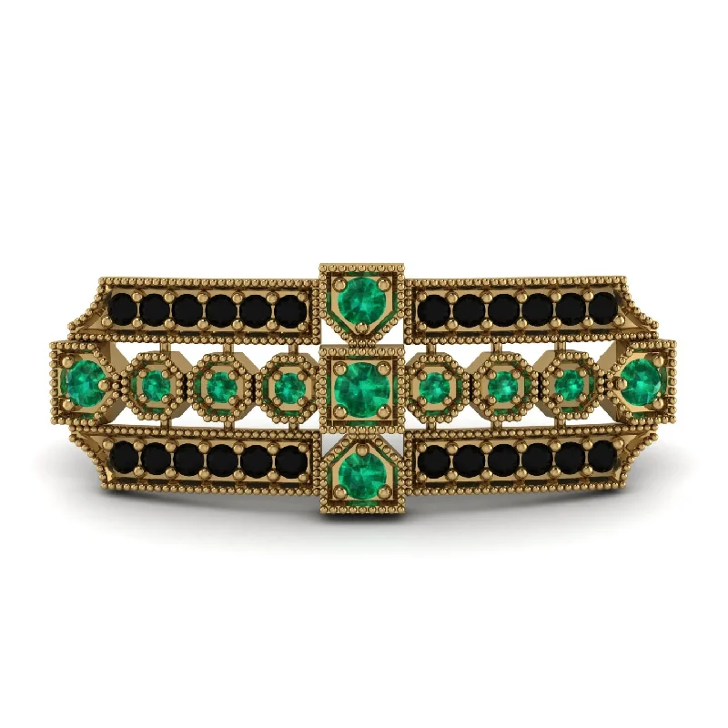 black brooches for women-Emerald Antique Elegance Brooch - Alondra No. 34