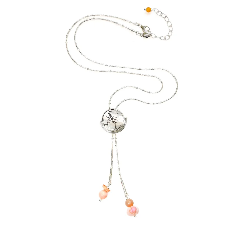 pearl drop necklaces for women-VOLTA . Full Moon Bolo Necklet