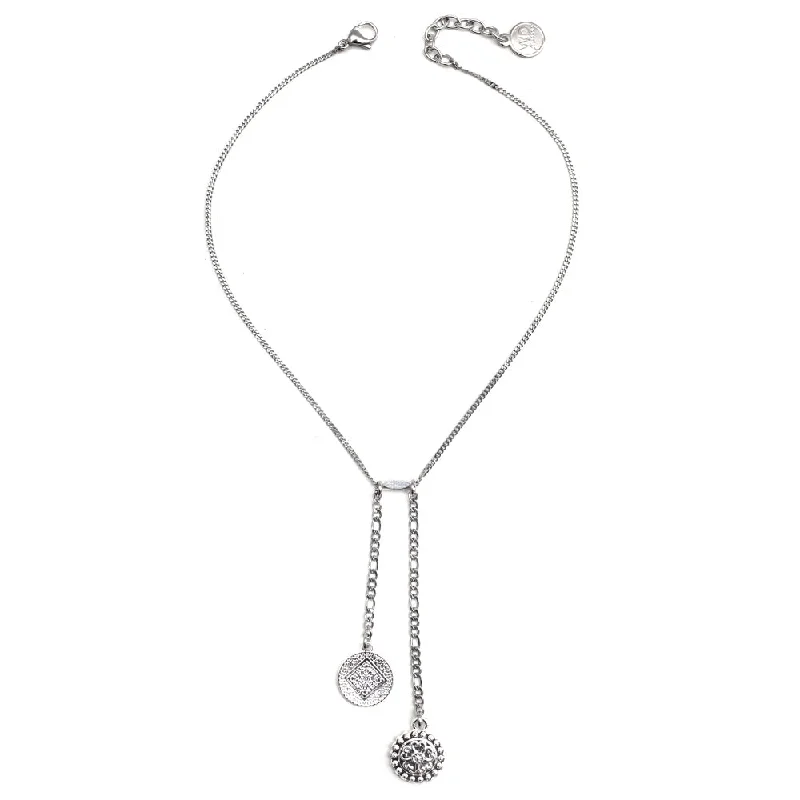 multi-layered necklaces for women-Libra - Silver