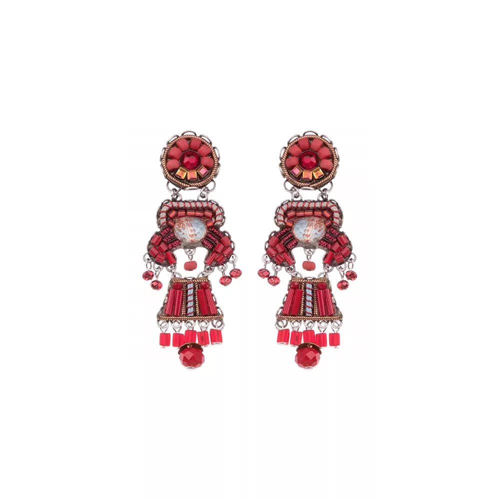 small earrings for women-Red Roses Earrings