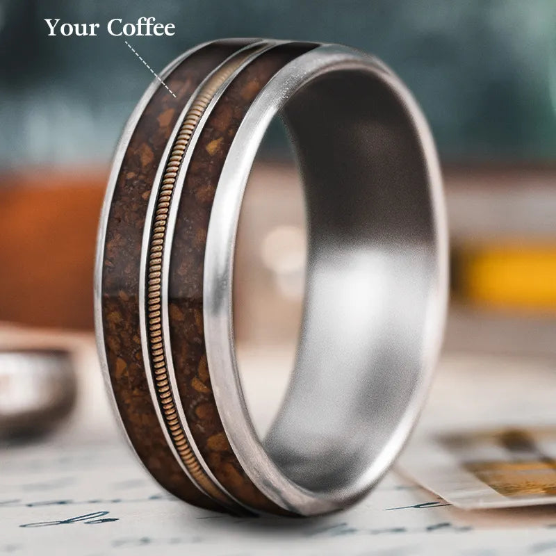 men's rings for women-Custom Design - 3-Inlay Metal Center Ring 49Lonv95N76885dnDXZobFBz