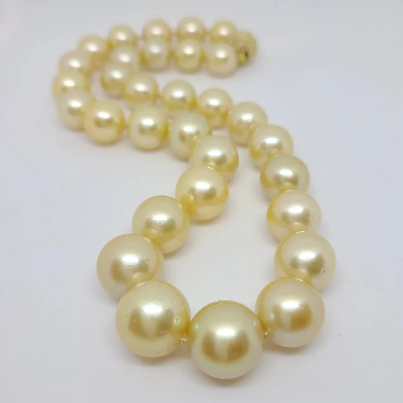 gold necklaces for women-Golden South Sea Pearl Strand