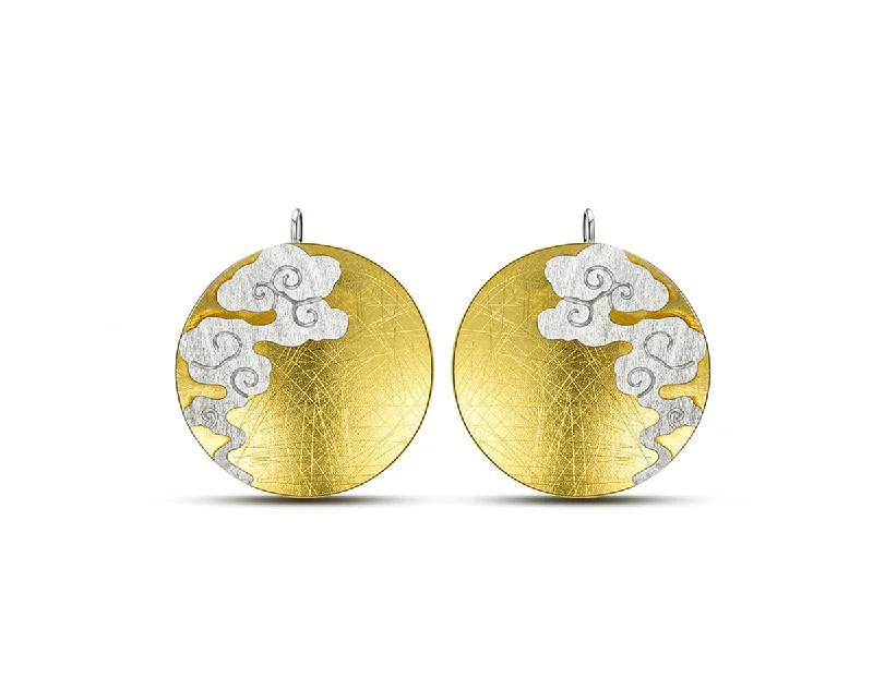 vintage earrings for women-Vintage Cloud Round Earring