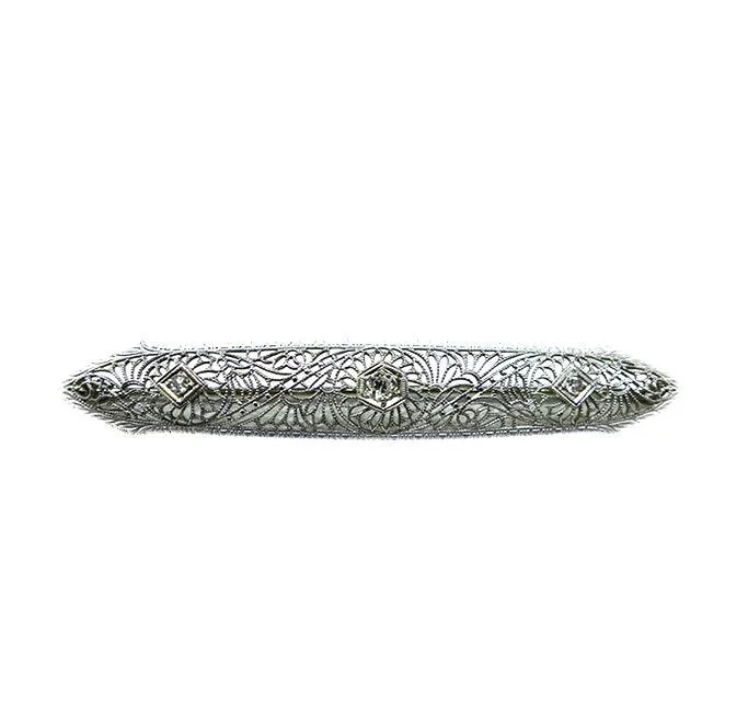 winter brooches for women-American 1940s Diamond Bar Brooch