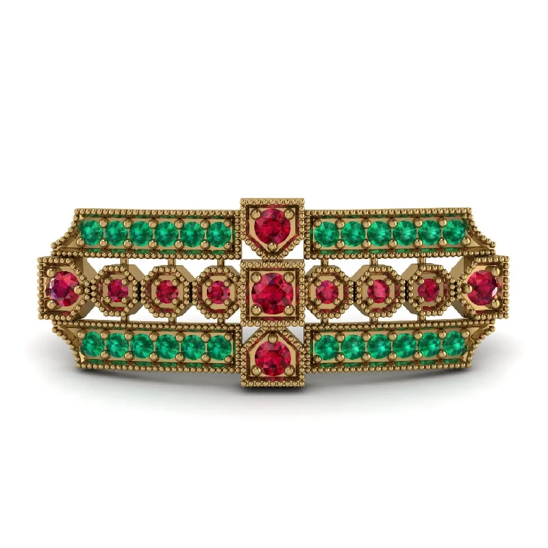 luxury rhinestone brooches for women-Ruby Antique Elegance Brooch - Alondra No. 25