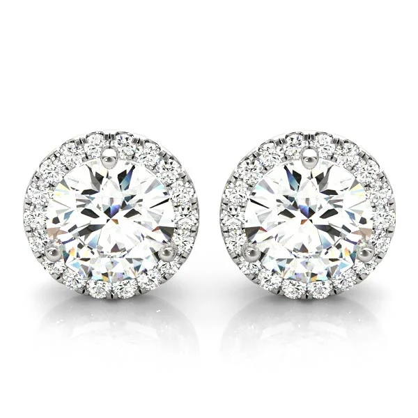 zirconia earrings for women-14K Halo Diamond Earring