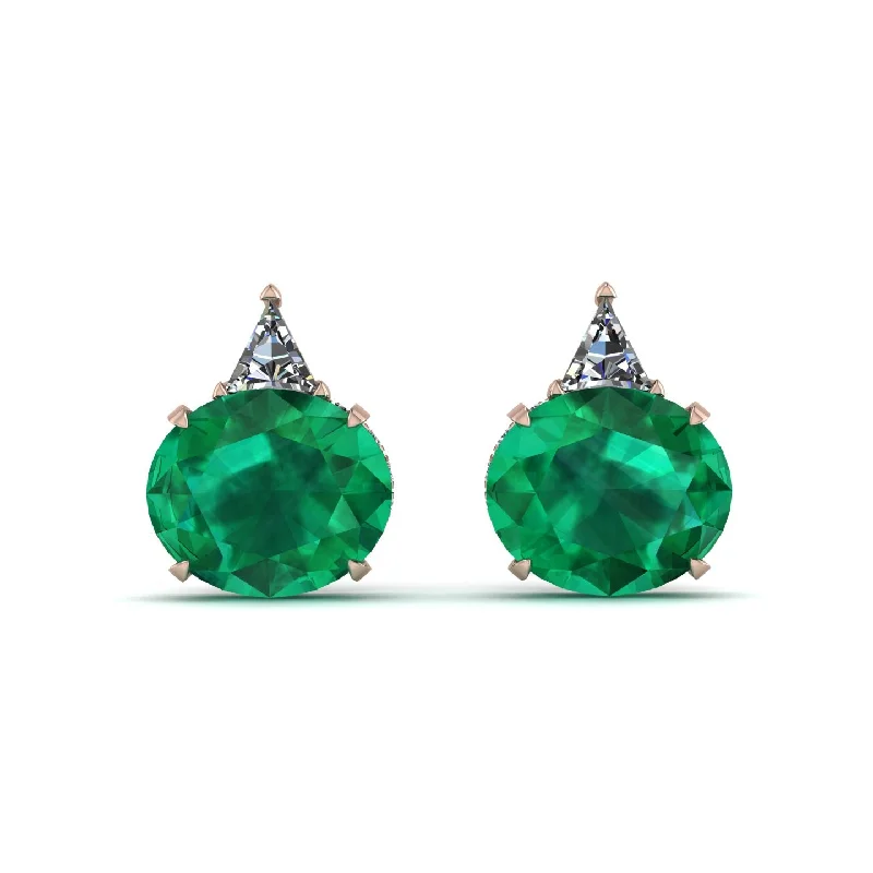 casual earrings for women-Hidden Halo Emerald Earrings - Rosalie No. 5