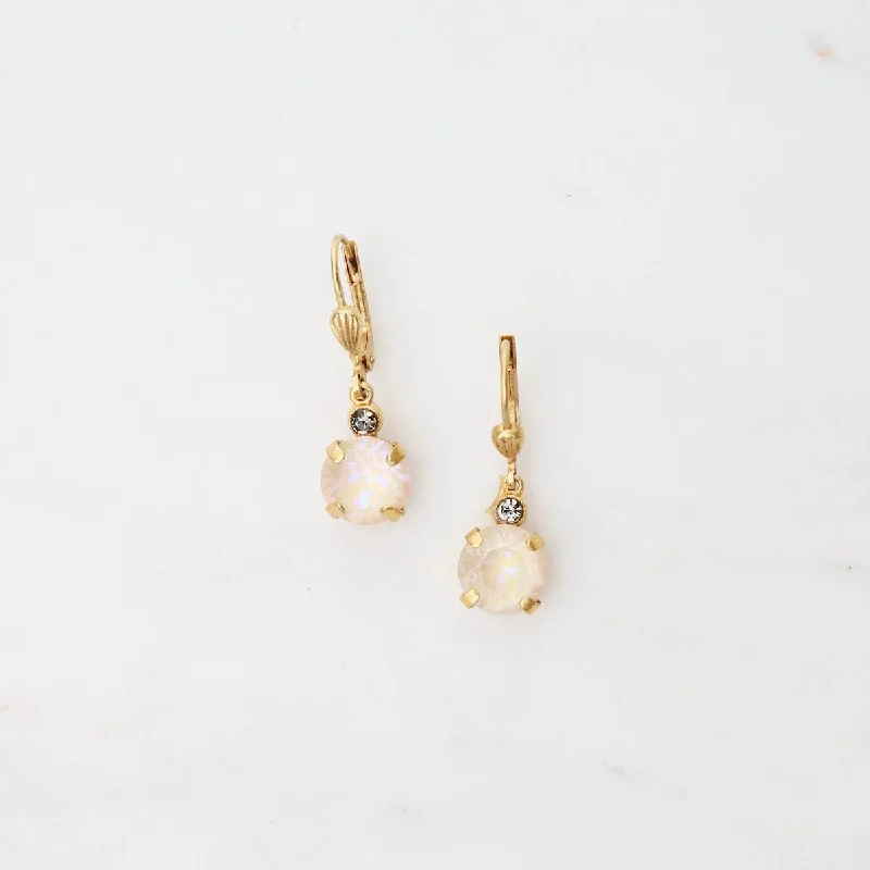 leaf earrings for women-Small Sand Opal Drop Earrings - Gold Plate