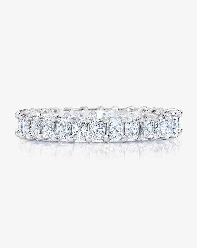 luxurious engagement rings for women-Lab Grown Radiant Diamond Eternity Band