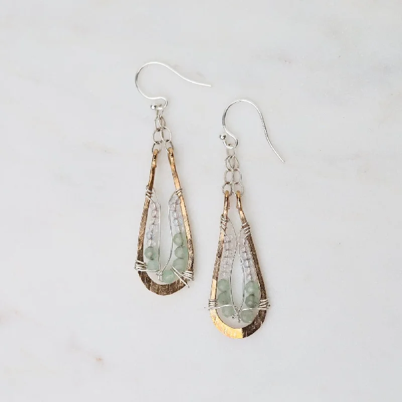 diamond earrings for women-Amazonite Drop Earrings