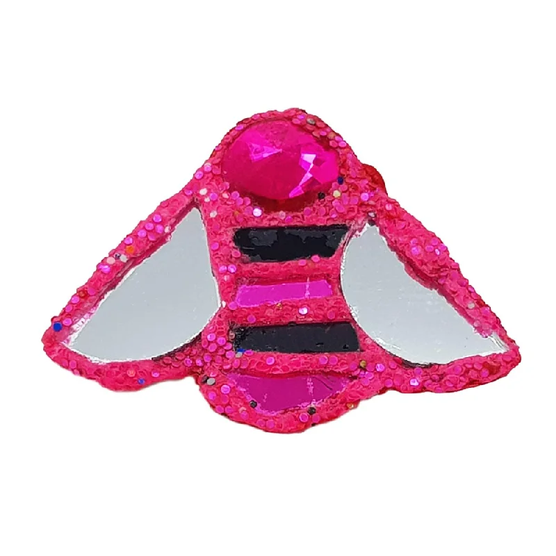 feather brooches for women-PINK 'B' BEE BROOCH, 2021