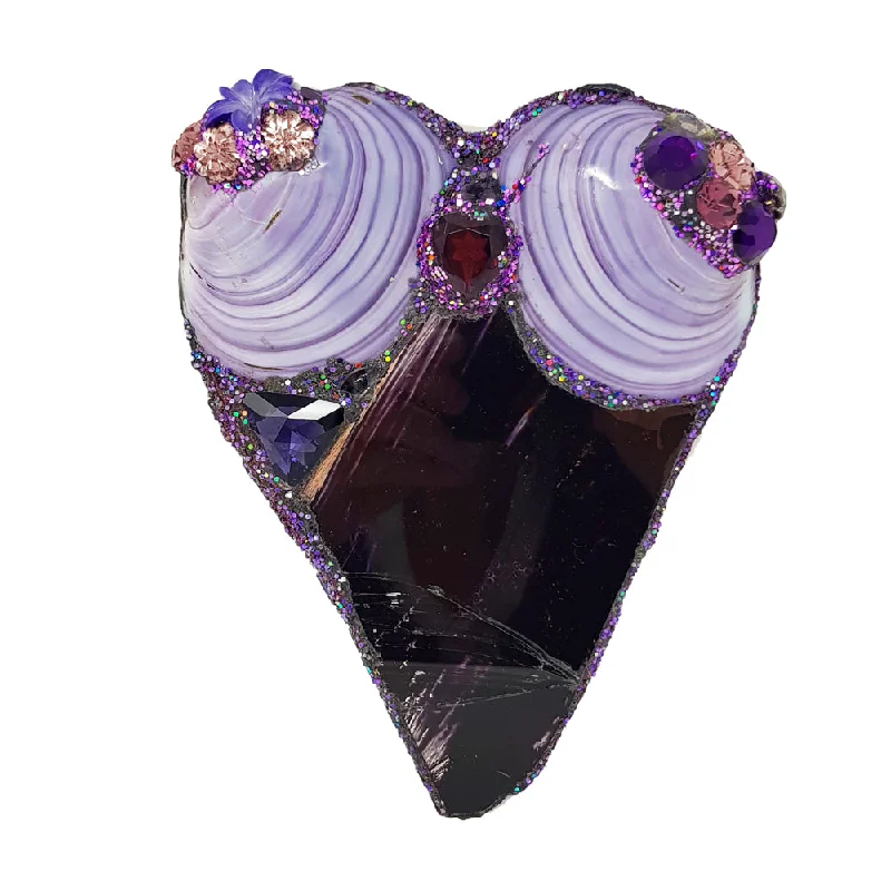 custom brooches for women-LARGE PURPLE HEART BROOCH - A PURPLE LOVE