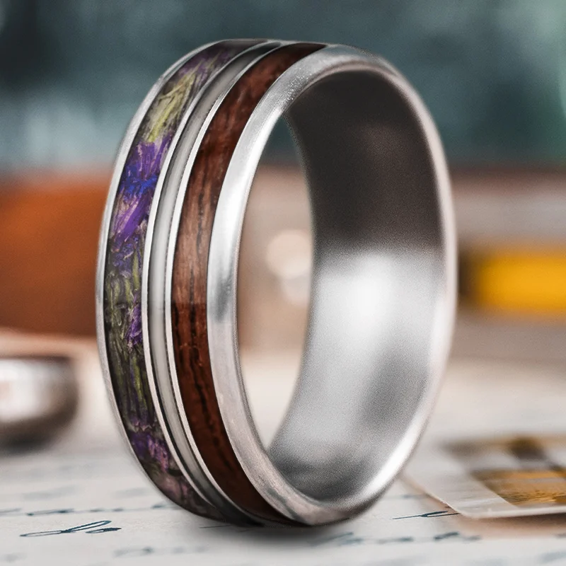 platinum rings for women-Custom Design - 3-Inlay Metal Center Al5zQrX2EpKJeIl025NC72Nx