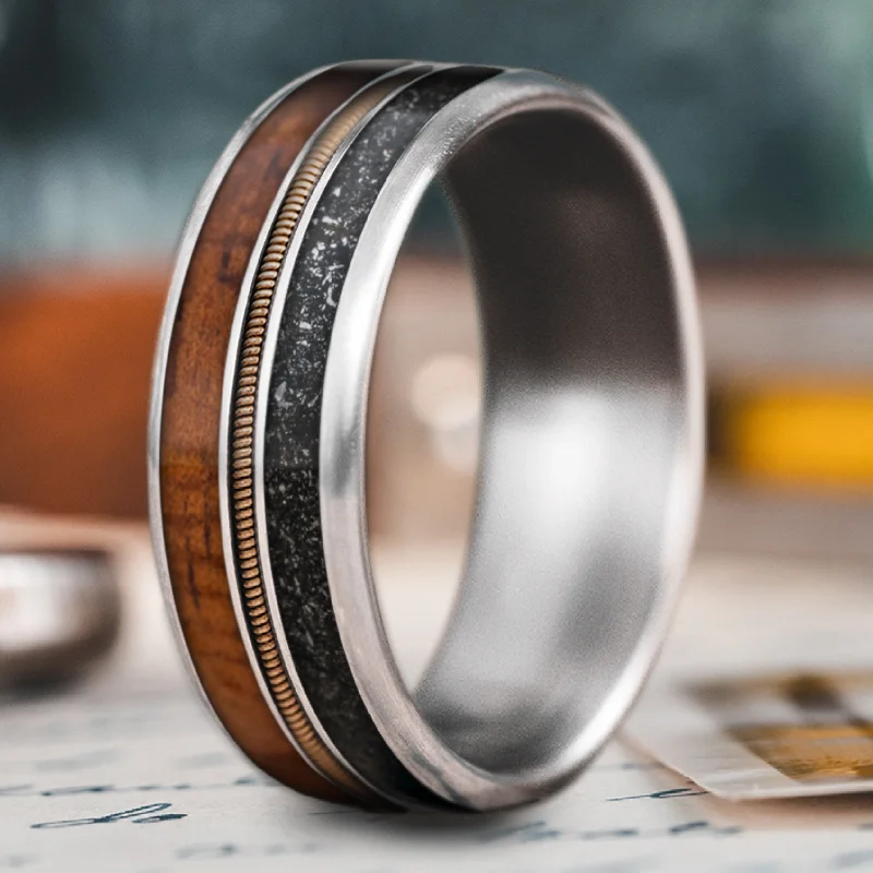 contemporary rings for women-Custom Design - 3-Inlay Metal Center PciyK2yCuhGFNI6U_n_-eL-O