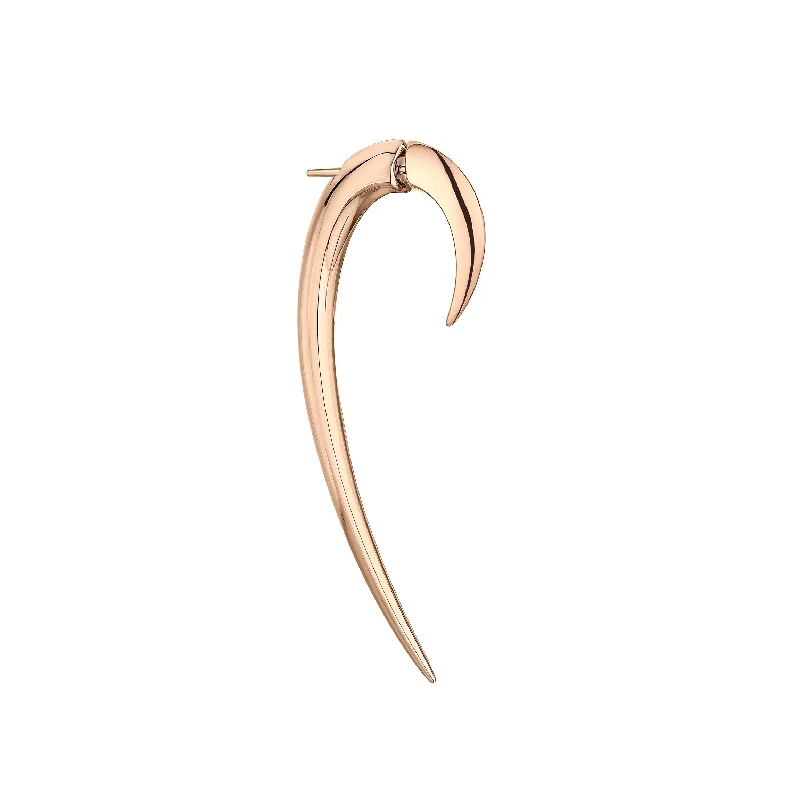 dangling earrings for women-Hook Single Size 2 Earring - Rose Gold Vermeil