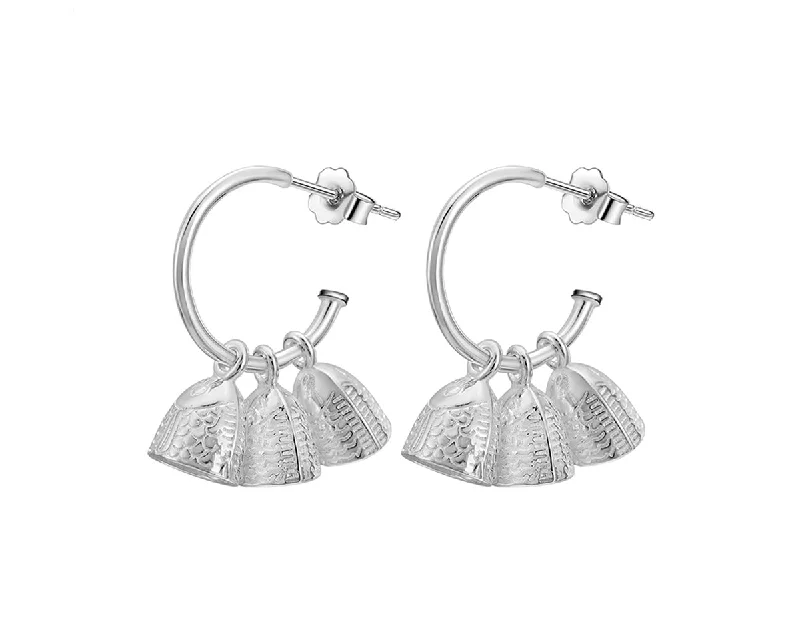 diamond earrings for women-Fish Bells Earring