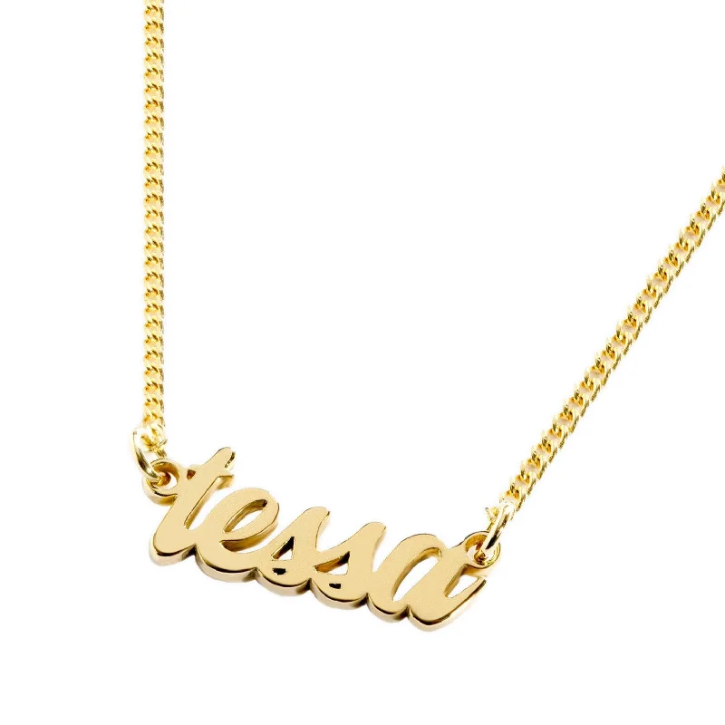 chain necklaces for women-Lowercase Script Nameplate