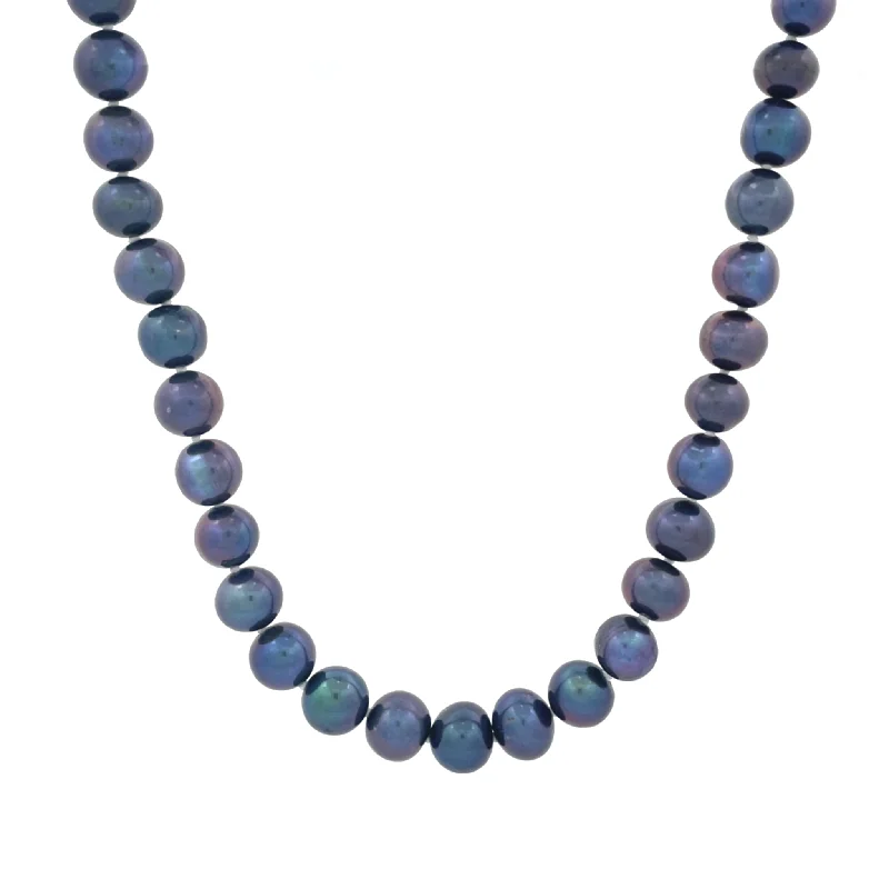 classic necklaces for women-Sterling Silver Black Pearl Strand