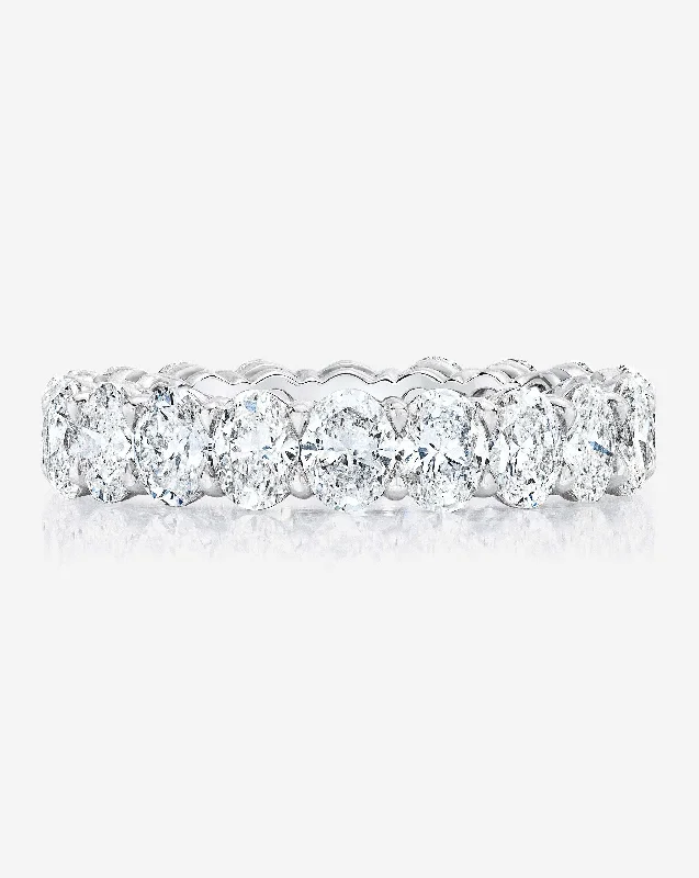 bridal sets engagement rings for women-Oval Diamond Eternity Band