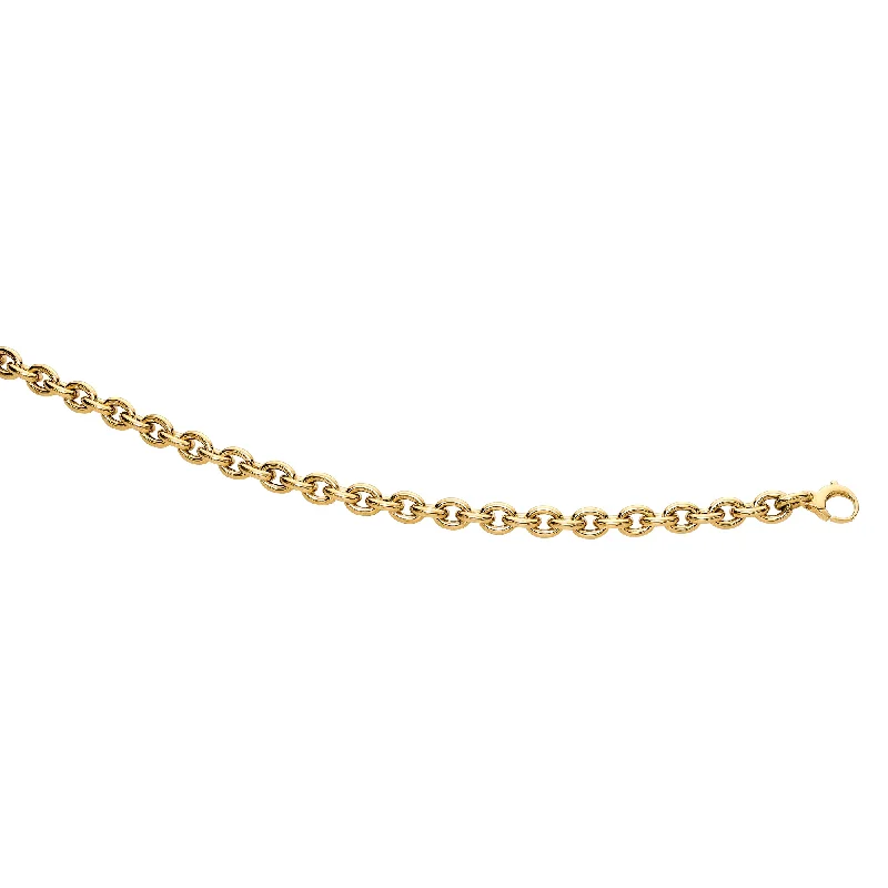 diamond heart necklaces for women-14K Gold Polished Oval Cable Link Chain