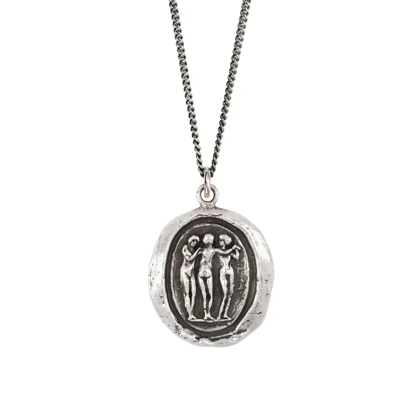 silver pendant necklaces for women-Three Graces