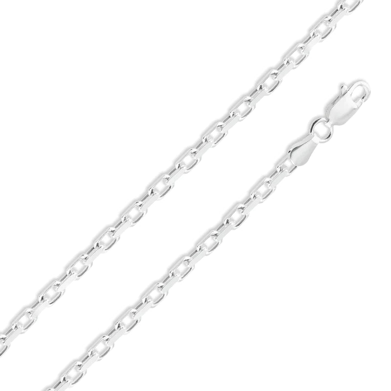 colorful necklaces for women-Silver 925 Diamond Cut Forzatina Link 180 Chain 5.5mm