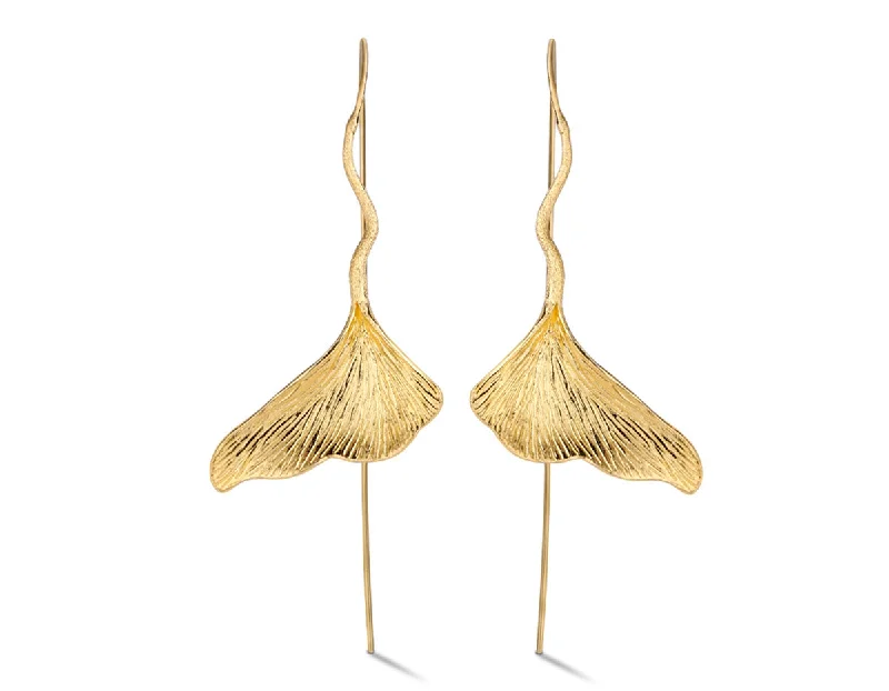 luxury earrings for women-Gingko Leaf Earring