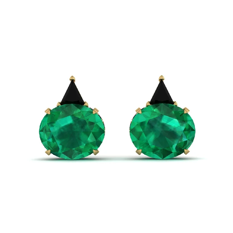 statement earrings for women-Hidden Halo Emerald Earrings - Rosalie No. 34