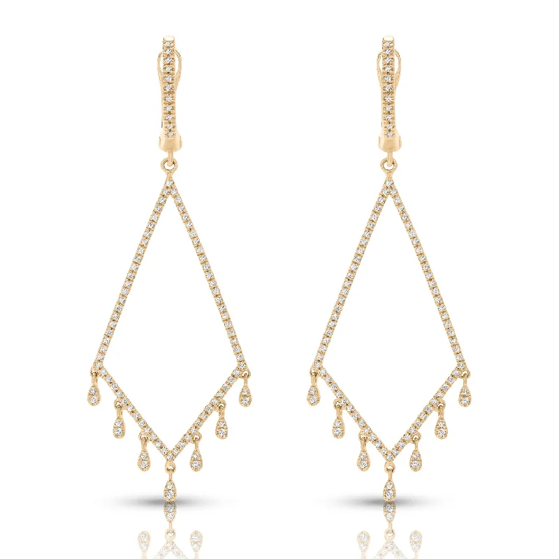 sophisticated earrings for women-14K Dangling Diamond Earring