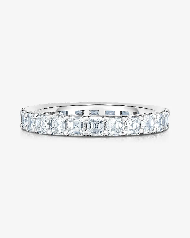 small diamond engagement rings for women-Lab Grown Asscher Diamond Eternity Band