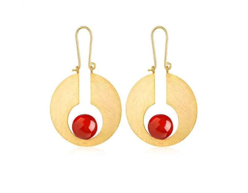 luxury earrings for women-Full Moon Dangle Earring