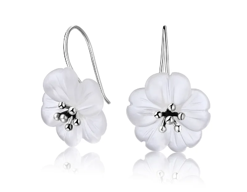 pearl earrings for women-Flower in the Rain Earring