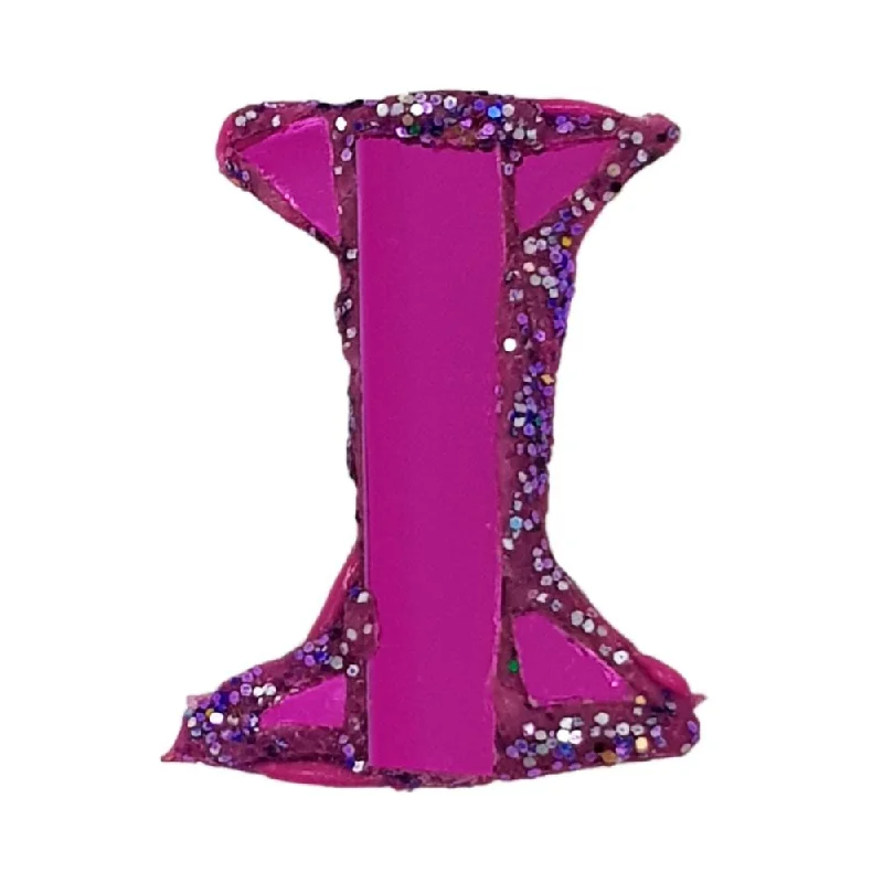 quirky brooches for women-LETTER I -  PURPLE BROOCH