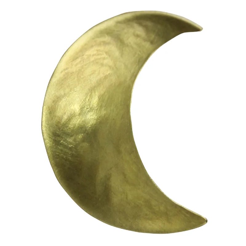 designer brooches for women-Gia Moon Brooch, Brass