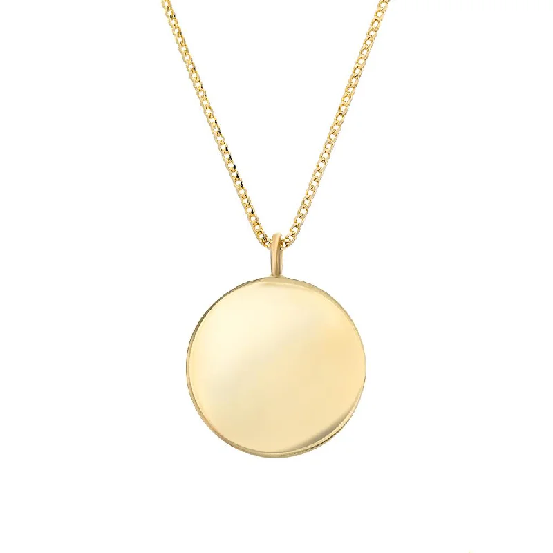 birthstone necklaces for women-Engravable Disc Without Diamonds