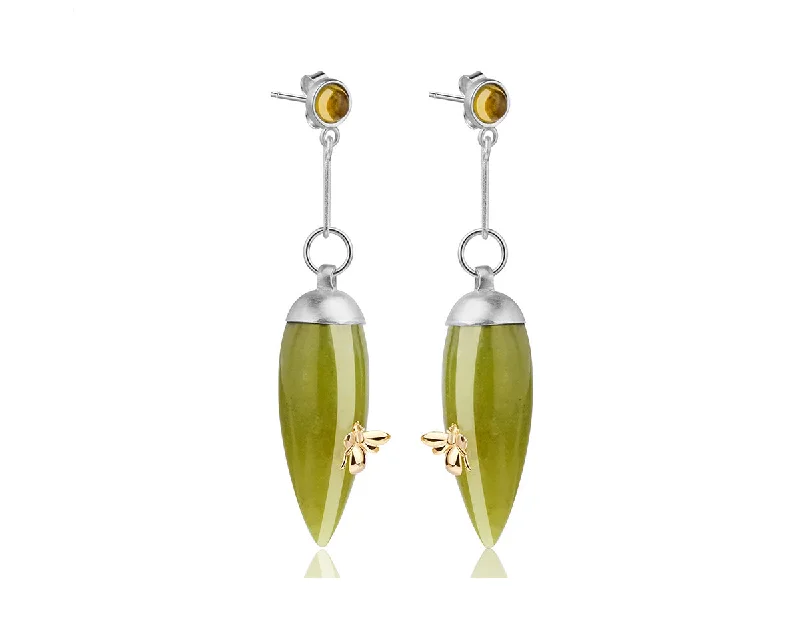 elegant earrings for women-Serpentine Bee Earring