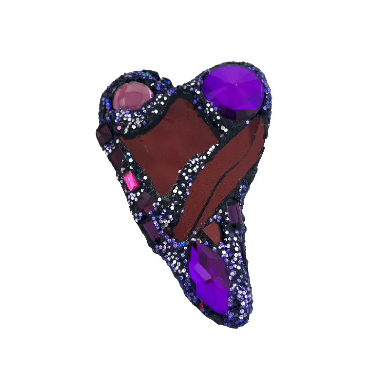 diamond brooches for women-PLUM & PURPLE CRYSTAL HEART BROOCH, 2023