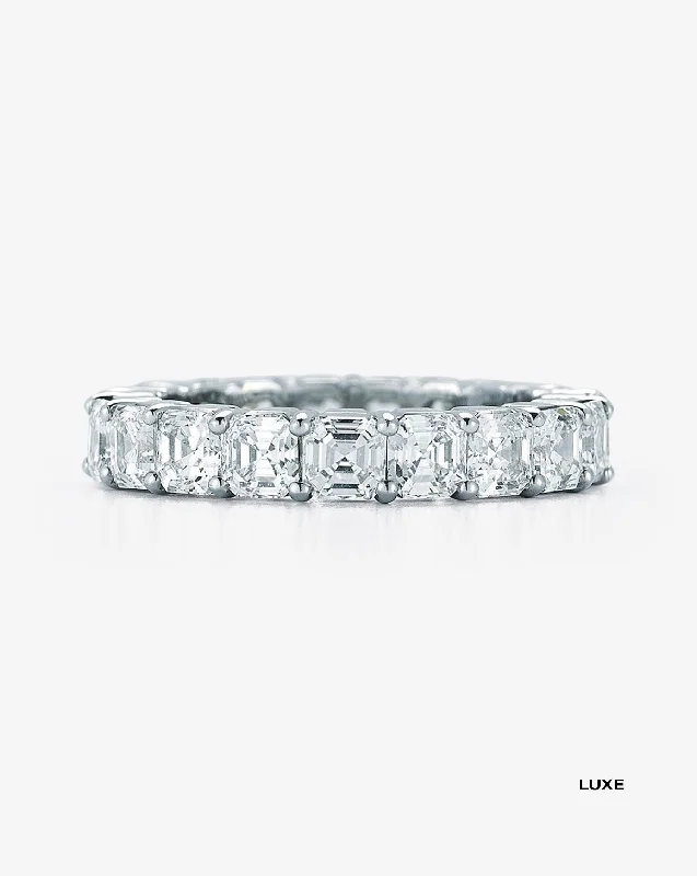 unique halo engagement rings for women-Asscher Diamond Eternity Band