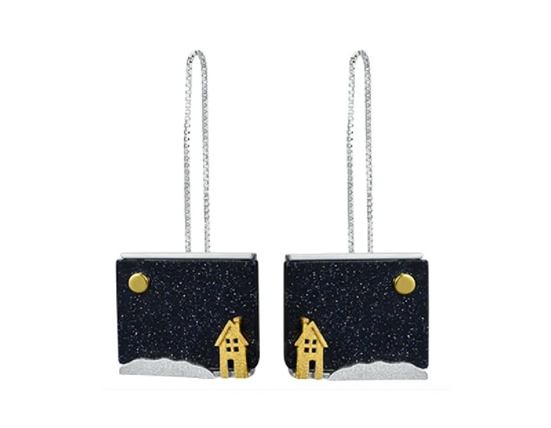 cute earrings for women-Home on a Starry Night