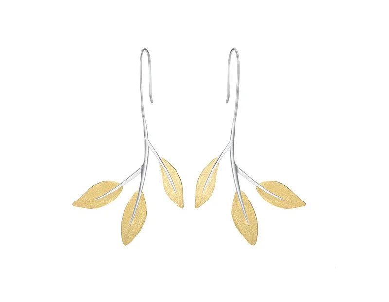 party earrings for women-Golden Leaves Earring