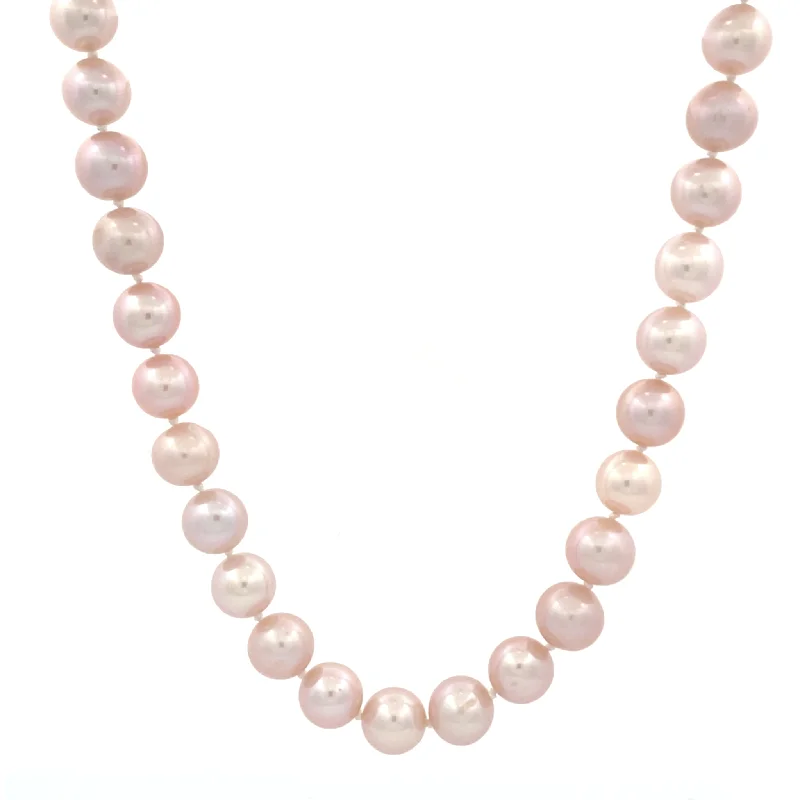 gold bar necklaces for women-Sterling Silver Pink Pearl Strand