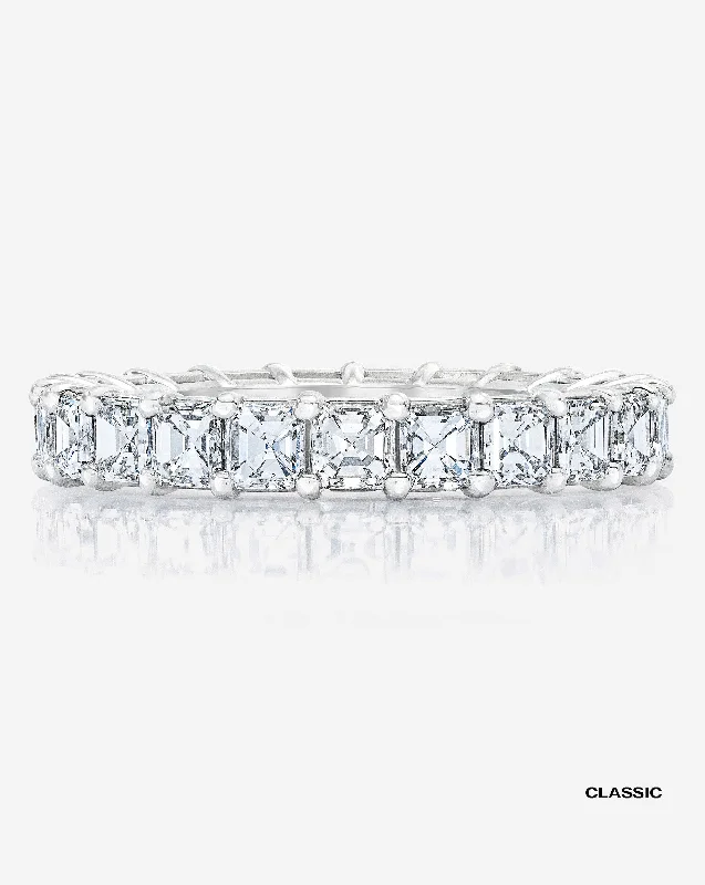 diamond engagement rings for women-Asscher Diamond Eternity Band