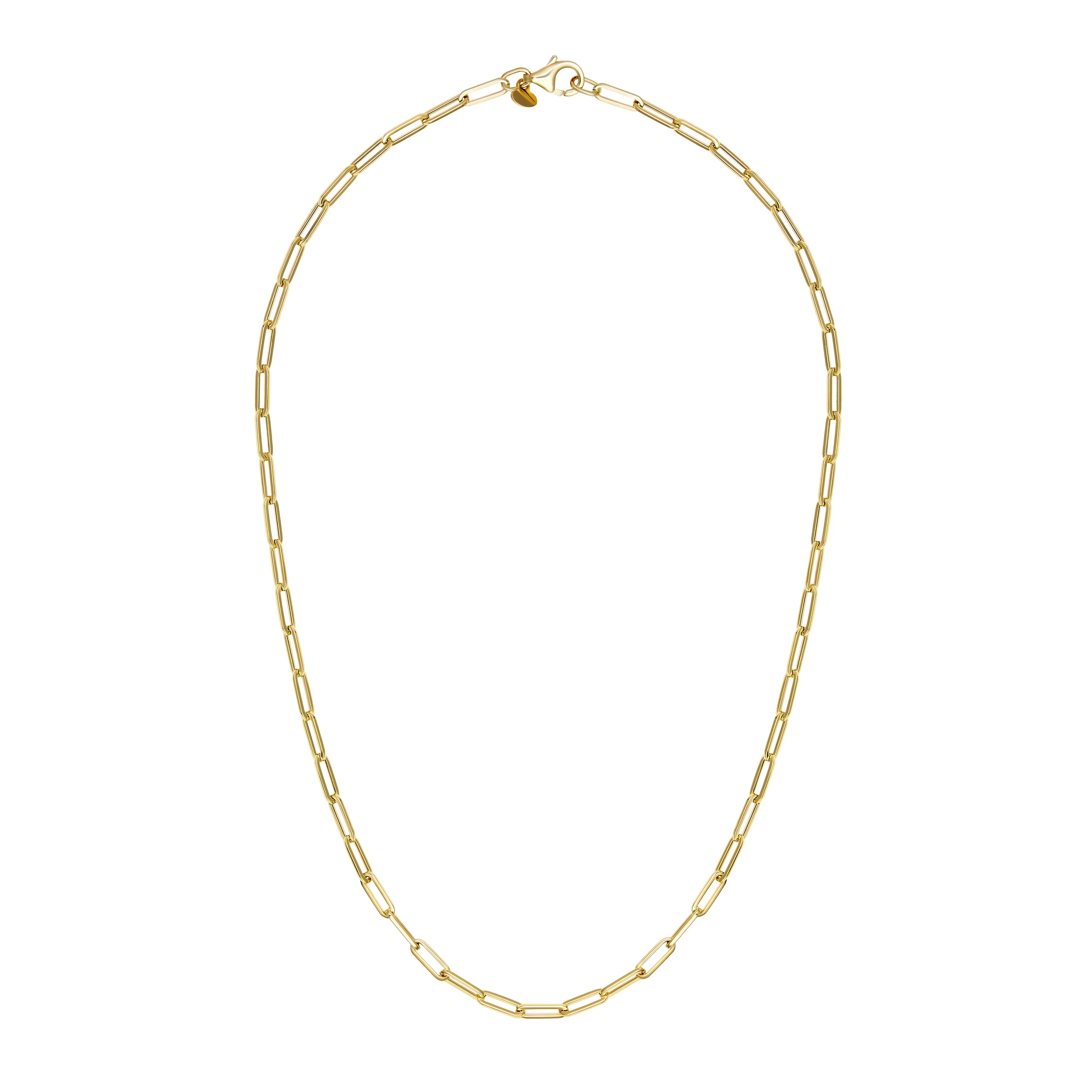 diamond pendant necklaces for women-Small Gold Paper Clip Chain