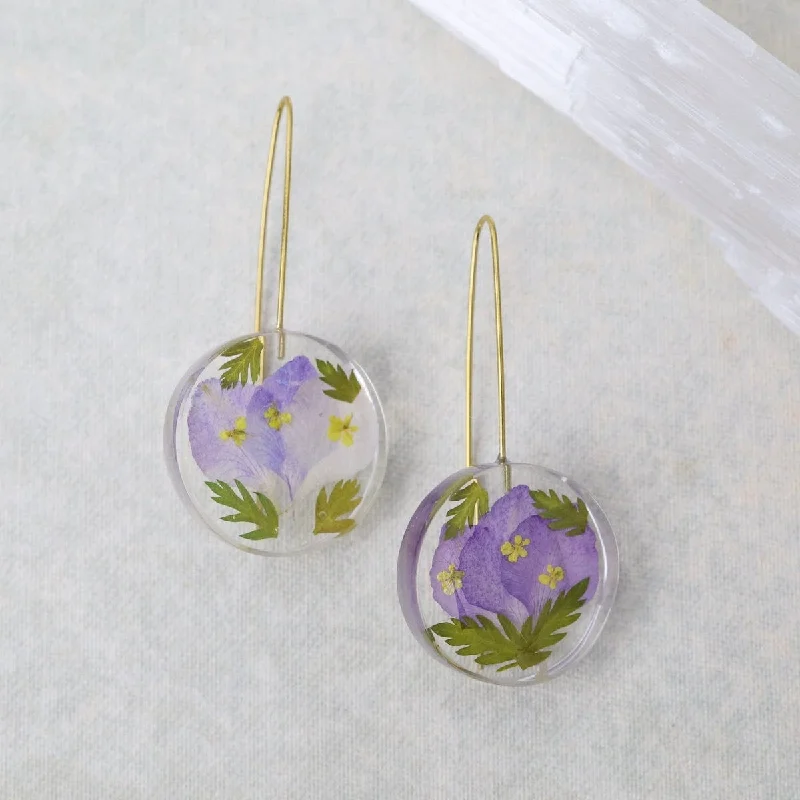 big earrings for women-Botanical Small July Birthday Full Moon Earrings