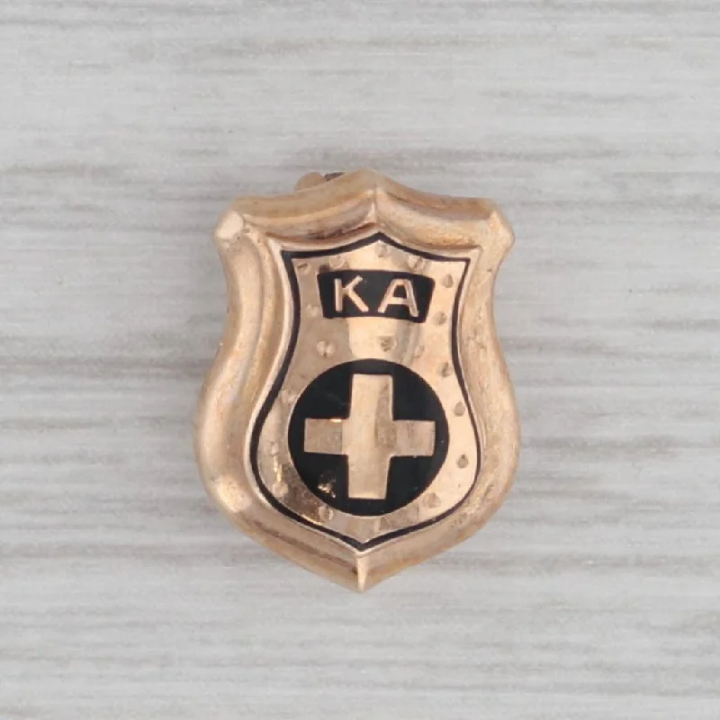 antique engagement rings for women-Vintage Kappa Alpha Order Shield Badge 10k Gold Fraternity Pin