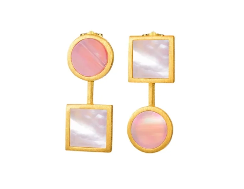 long earrings for women-The Art of Circle and Square Earring