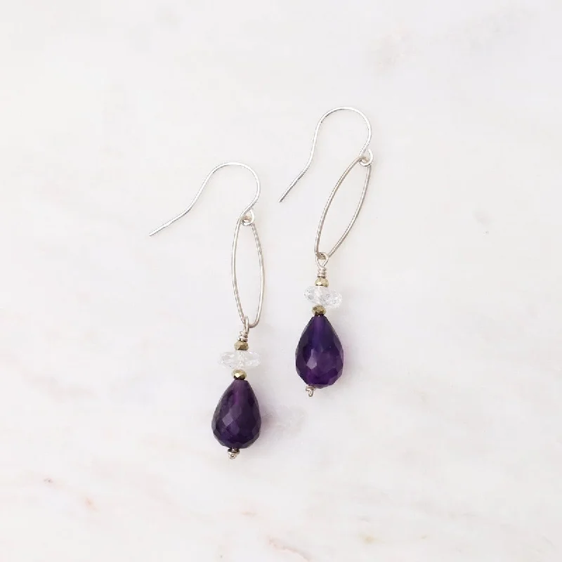 geometric earrings for women-Amethyst Earrings