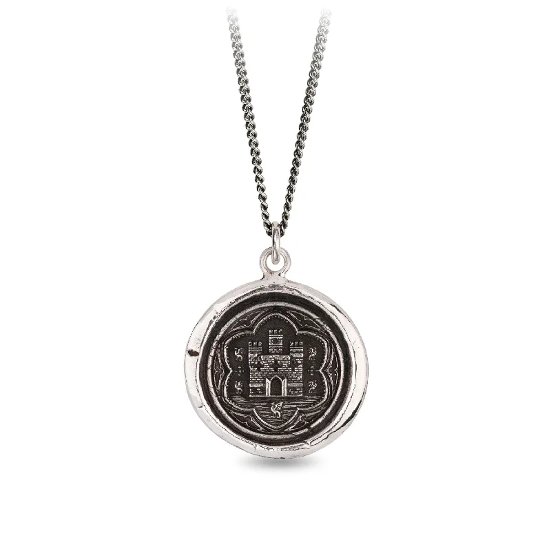 artistic silver necklaces for women-Castle