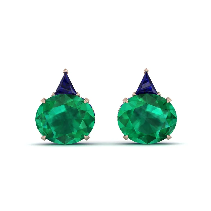 chic hoop earrings for women-Hidden Halo Emerald Earrings - Rosalie No. 65