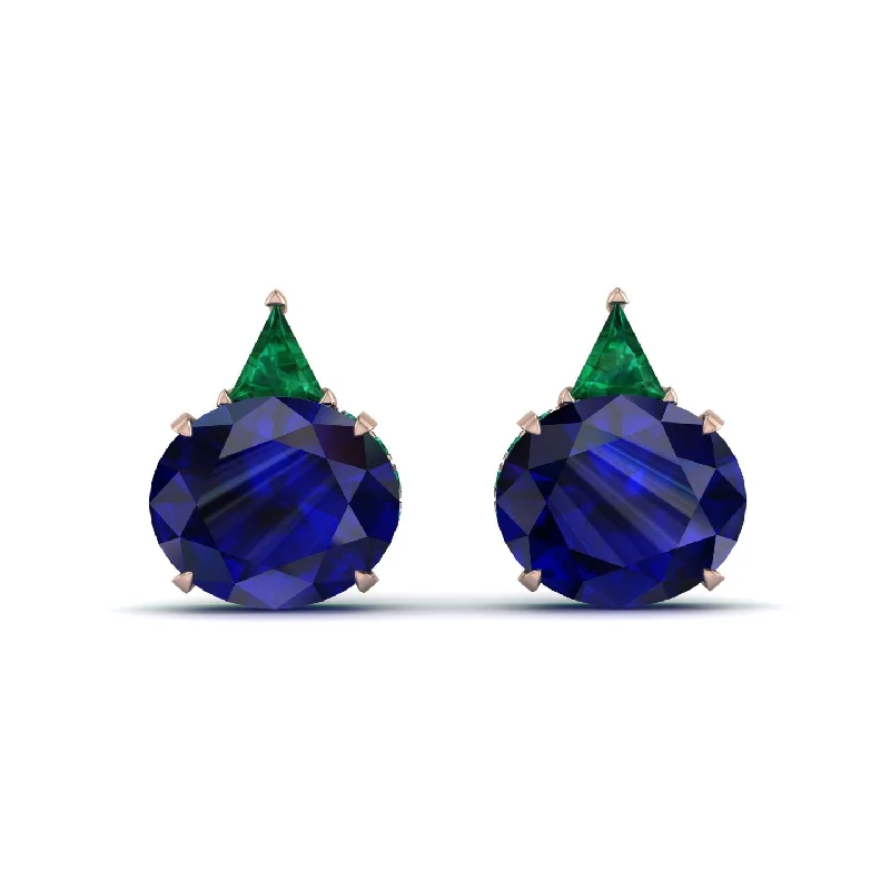 chic hoop earrings for women-Hidden Halo Sapphire Earrings - Rosalie No. 30